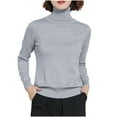 thumbnail image 1 of purcolt Women's Turtleneck Sweaters Long Sleeve Solid Color Pullover Sweaters Casual Soft Fall Warm Winter Knit Tops, 1 of 2
