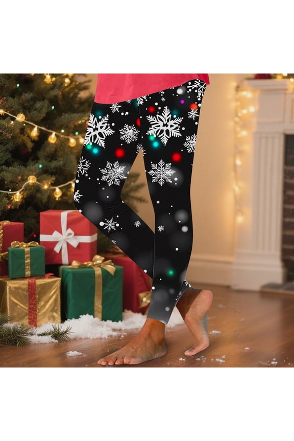 Women's Ugly Christmas High Waisted Leggings Xmas Printed Ankle Length No See Buttery Soft Yoga Pants for Workout Athletic Running