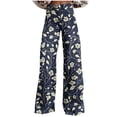 thumbnail image 1 of purcolt Women's Vintage Floral Printed Boho Jeans High Waist Wide Leg Denim Pants Casual Baggy Jeans Streetwear with Pockets, 1 of 6