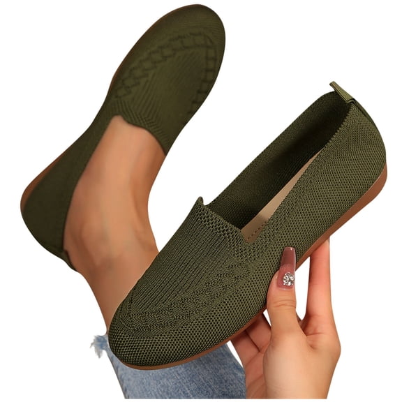 purcolt Womens Ballets Shoes Knitted Round Toe Comfortable Dressy Casual Flats Shoes for Office Driving Walking