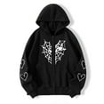 thumbnail image 1 of purcolt Womens Casual Oversized Hoodie Halloween Gothic Style Spider Web Printed Long Sleeve Full Zip Up Hoodie Sweatshirt Fall Winter Loose Fit Coat with Pockets, 1 of 6