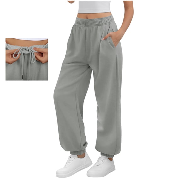 purcolt Womens Fleece Lined Joggers Hidden Drawstring Baggy Sweatpants Workout Hiking Sweat Pants