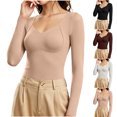 thumbnail image 1 of purcolt Womens Fleece Lined Thermal Shirts Long Sleeve V-Neck Seamless Base Layer Tops Casual Soft Comfort Warm Winter Cold Weather Undershirts, 1 of 6