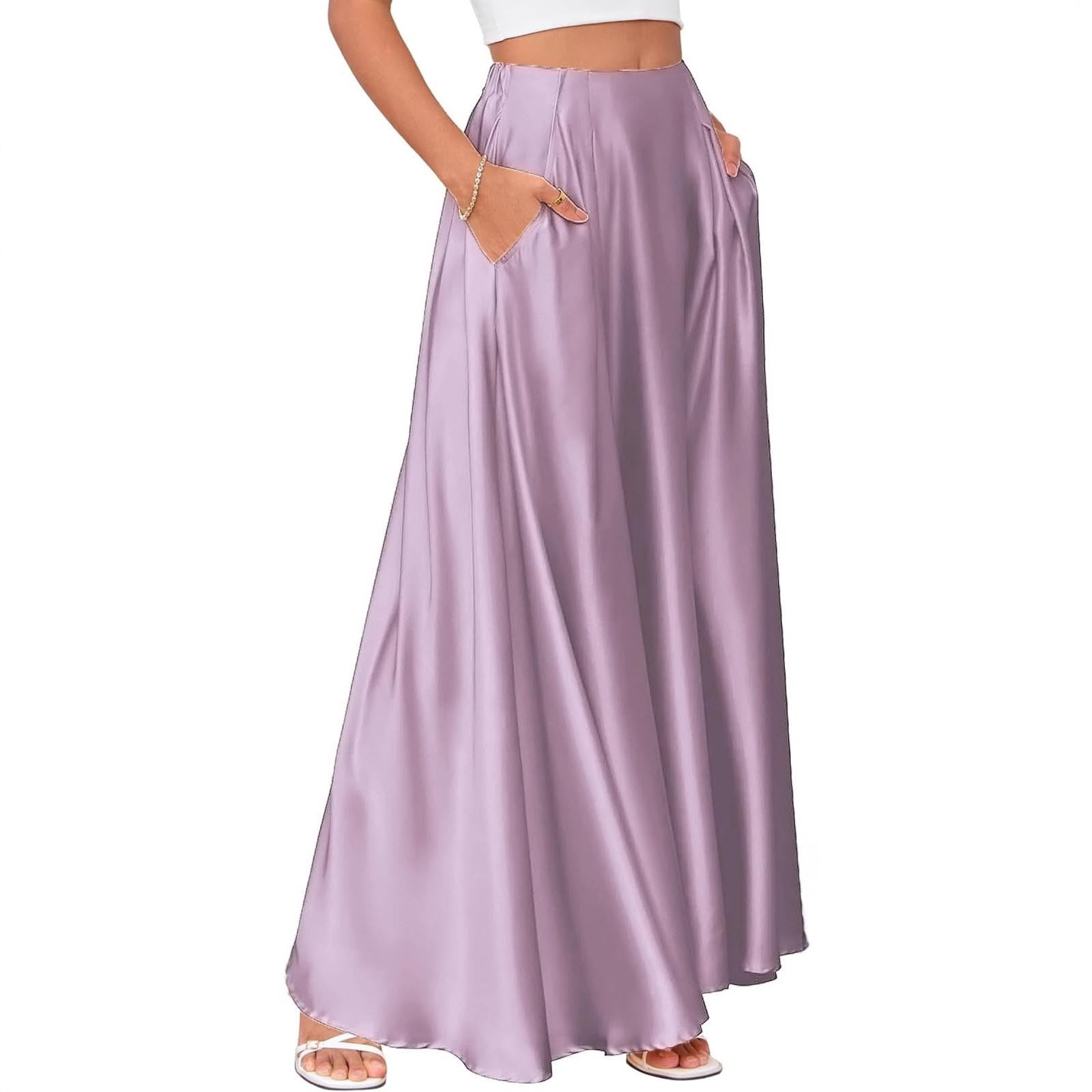 purcolt Womens Full Length Formal Maxi Skirt High Waisted Flowy Long — free download