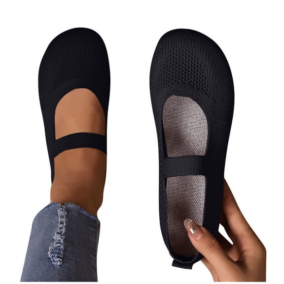 purcolt Womens Knit Flat Shoes Round Toe Breathable Comfortable Dressy Slip On Mary Jane Shoes for Walking, Driving, Dressy