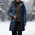 thumbnail image 1 of purcolt Womens Winter Long Hooded Puffer Coat Thick Warm Quilted Jackets Windbreaker Insulated Outerwear with Zipper Pockets, 1 of 9