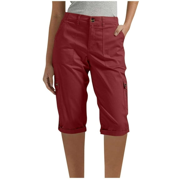 purcolt Womens Long Cargo Shorts Below The Knee Stretch Hiking Shorts Lightweight Summer Bermuda Shorts Casual Work Pants with Multi Pockets