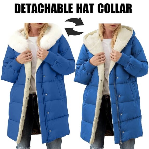 purcolt Womens Long Puffer Jacket Thicken Sherpa Fleece Lined Hooded Warm Winter Coat Zip Up Down Jackets Parka Outerwear