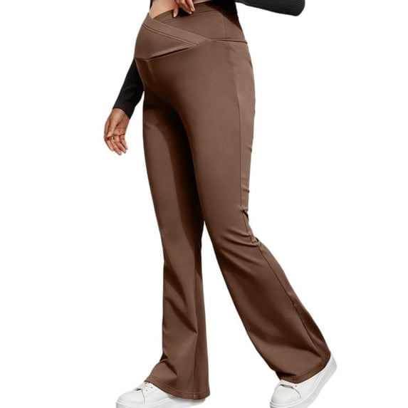 purcolt Womens Maternity Flare Leggings Over The Belly Crossover Workout Yoga Pregnancy Pants