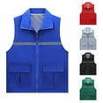 thumbnail image 1 of purcolt Womens Mesh Lined Safety Vest High Visibility Reflective Strip Zipper Waistcoats with Pocket Blue M, 1 of 8