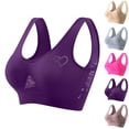 thumbnail image 1 of purcolt Womens Plus Size Sports Bras Mesh Back Breathable Wireless Comfortable Seamless Sleep Yoga Sports Bras with Removable Pads, 1 of 3