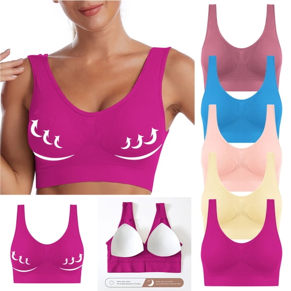 purcolt Womens Plus Size Wireless Bras Comfortable Bralette Supportive Tshirt Bra No Underwire Seamless Push Up Everyday Sports Bras