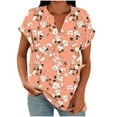 thumbnail image 1 of purcolt Womens Short Sleeve Shirts V Neck Floral Printed Button Tunic Tops Dressy Casual T Shirts Summer Blouses, 1 of 6