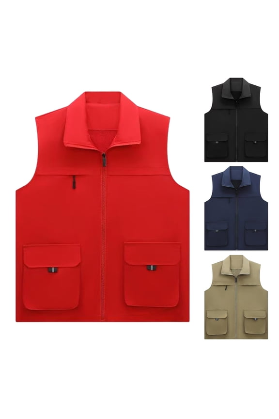 Womens Sleeveless Fishing Vests Full Zip Up Waistcoats Sleeveless Jacket with Multi Pocket for for Travel Hiking Running Golf