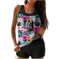 thumbnail image 1 of Purcolt Womens Tankini Sets Two Piece Swimsuits Blouson Swimwear Tank Top with Boyshorts Tropical Floral Print Tummy Control Bathing Suits, 1 of 6
