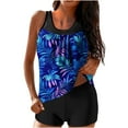 thumbnail image 1 of Purcolt Womens Tankini Sets Two Piece Swimsuits Blouson Swimwear Tank Top with Boyshorts Tropical Floral Print Tummy Control Bathing Suits, 1 of 6