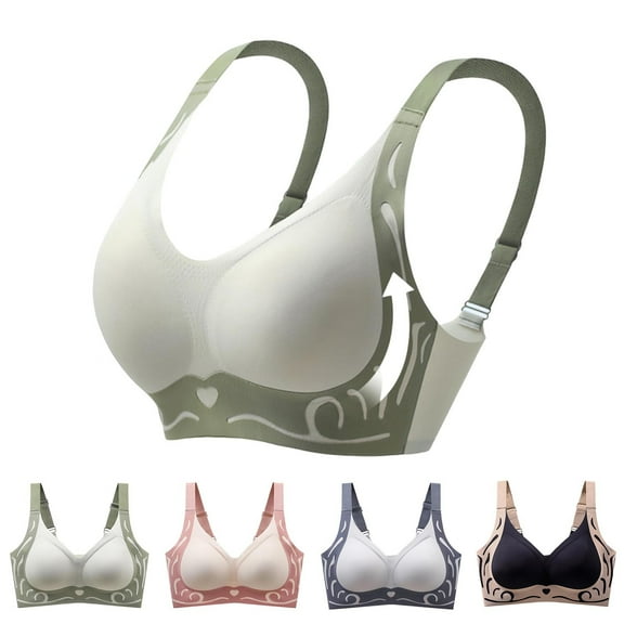 purcolt Womens V Neck Seamless Bras Comfortable Wireless Sleep Bra No Underwire Supportive Tshirt Bras Push Up Bralettes Everyday Bra