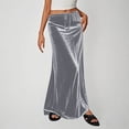 thumbnail image 1 of purcolt Womens Velvet Maxi Skirts Drawstring Elastic Waist Wrap Skirt High Waisted A-Line Mermaid Skirts for Formal Evening Cocktail Party, 1 of 6