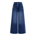 thumbnail image 1 of purcolt Womens Vintage Baggy Jeans High Waisted Bell Bottom Jeans Double Button Denim Pants, 1 of 8