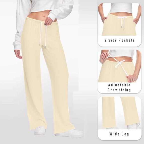purcolt Womens Wide Leg Sweatpants Casual Drawstring Lounge Pants High Waisted Workout Sweat Pants