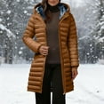 thumbnail image 1 of purcolt Womens Winter Long Hooded Puffer Coat Thick Warm Quilted Jackets Windbreaker Insulated Outerwear with Zipper Pockets, 1 of 9
