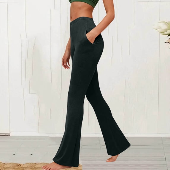 purcolt Womens Yoga Pants Flare Bootcut Leggings High Waisted Tummy Control Workout Gym Pants with Pockets