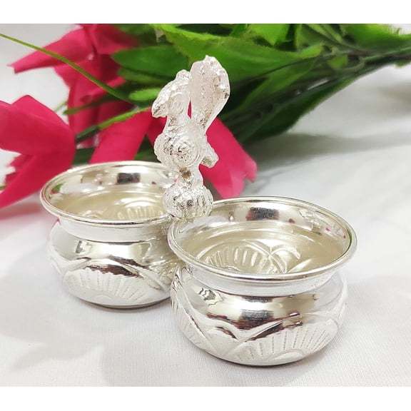 pure German Silver Sindoor and Chandan Box 2 IN 1