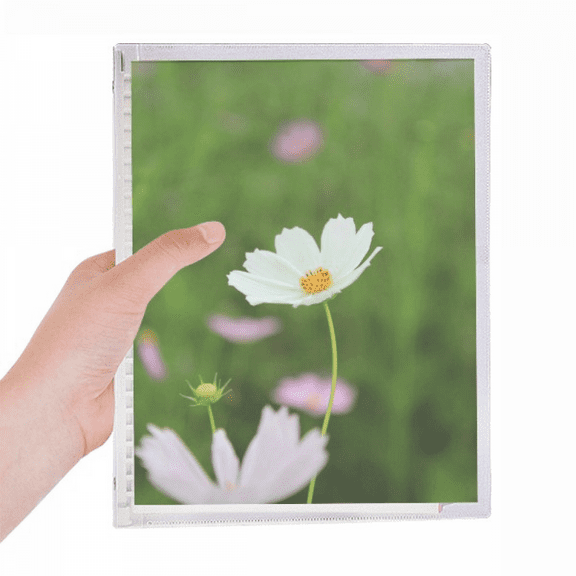 pure white cosmos notebook loose diary refillable journal statiry