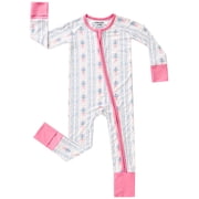pureborn Baby Girl Sleeper Viscose from Bamboo Zipper Footies Bow 0-3M