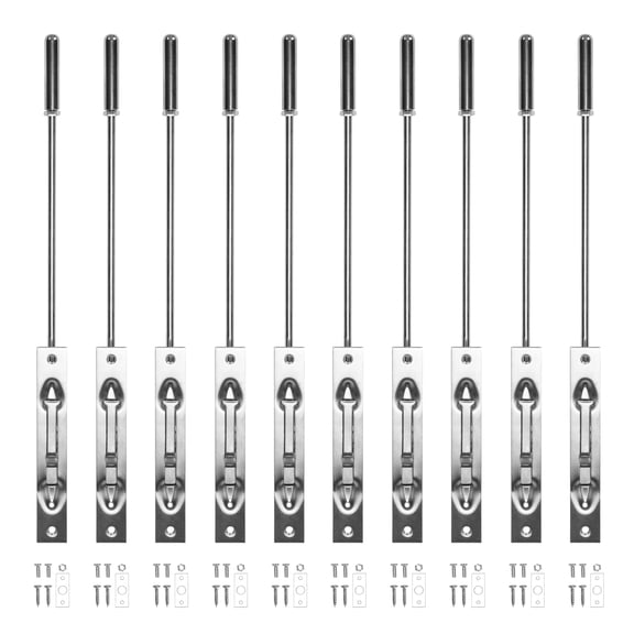 puresly 10 Packs Lever Extension Flush Bolt 16.54in Latch Slide Bolt Lock Solid Stainless Steel French Door Locks for Commercial Applications Store Office