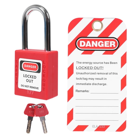 puresly 100 Pcs Keyed Differently Lock Out Tag Out with 100 Tags Lock Out Tag Out Padlocks for Electrical Applications
