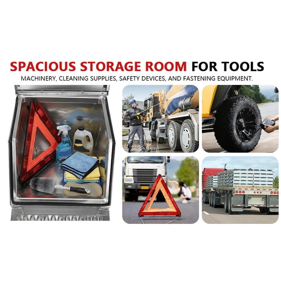 puresly 18in Aluminum Semi Trucks Side Mount Tool Box 17.99x27.99x25in Side Storage Saddle Step Box with T-handle Latch Lock for Peterbilt Kenworth & More