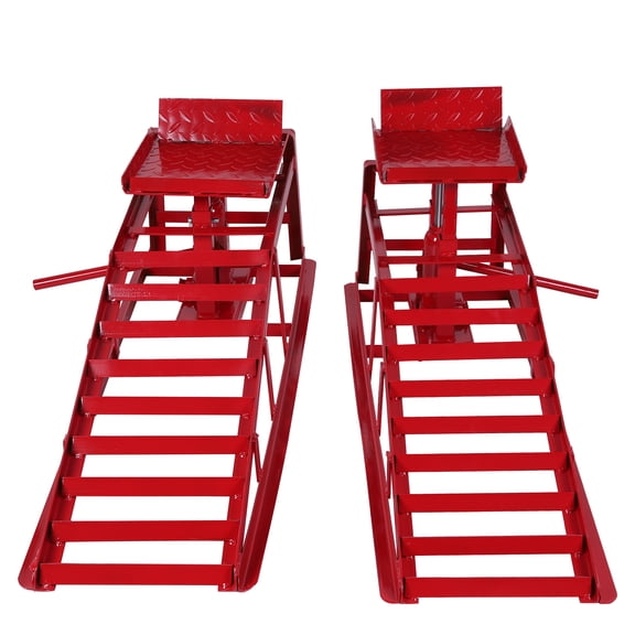puresly 2Pcs Garage Car Lift Hydraulic Ramps 5 Ton Capacity Portable & Adjustable Car Ramp for Routine Tire Replacement