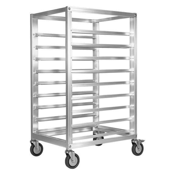 puresly 9 Tier 3 Inch Spacing Aluminium Commercial Kitchen Bun Pan Sheet Pan Rack with Brake Wheels Commercial Heavy Duty Bun Racks for Restaurant Cafeteria Pizzeria