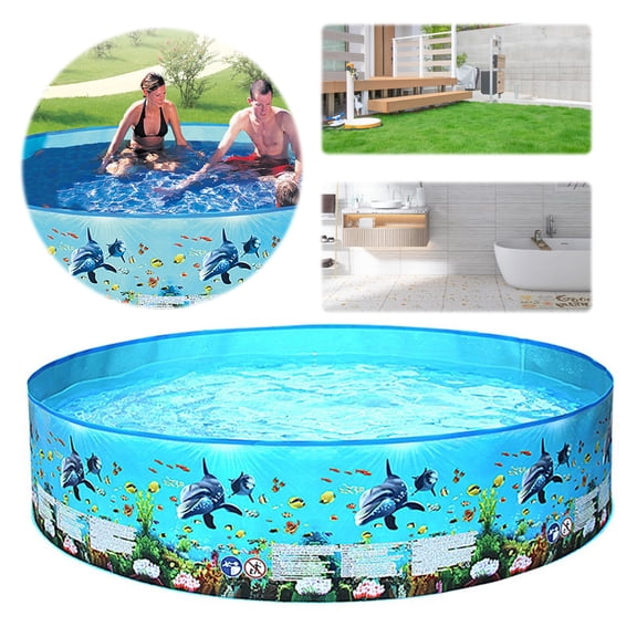 puresly 96.1In Foldable Swimming Pool, Summer Outdoor Water Entertainment Swimming Pool, Indoor Ball Pool, Accommodates 4-6 People, No Inflation Required, Suitable for Indoor and Outdoor Use