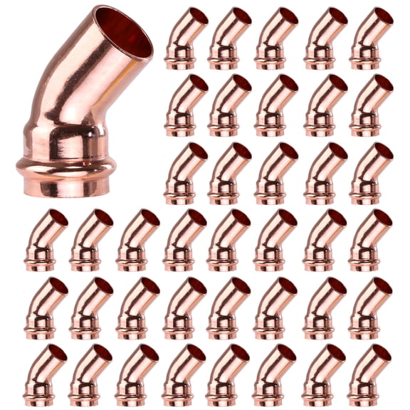 puresly Copper Press-fit Fitting 45-Degree Street Elbow Pipe Welding Connector Accessory