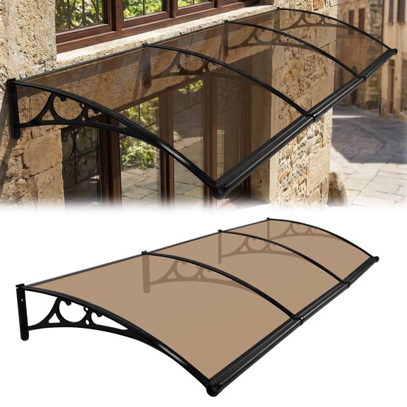 puresly Door Patio Canopy 40X120 Inches Window Door Canopy for Porch/patio/deck(coffee)