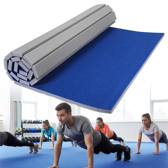 puresly Indoor Gymnastics Track Exercise Mat 118.11x70.87x1.57in Roll-up Carpet Training Floor with Grippy Surface for Home Yoga Fitness Pilates Martial Art