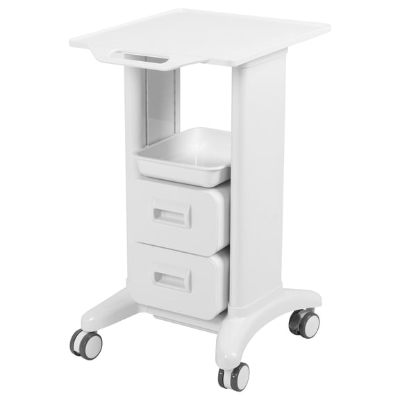 puresly Professional Mobile Medical Trolley W/wheel & 2 Drawers Load 130Lbs Utility Cart