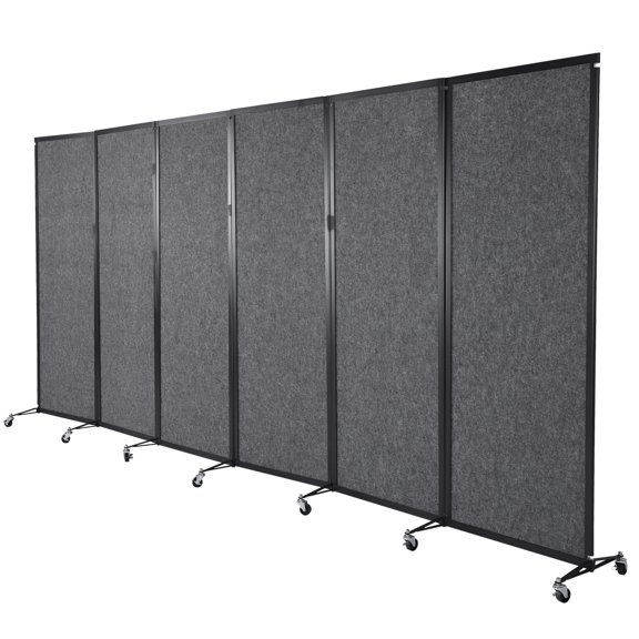 puresly Rolling Privacy Room Divider with Lockable Wheels Commercial Space Divider with Felt Board for Home Dorm Decor
