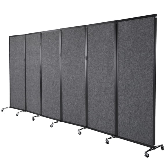 puresly Rolling Privacy Room Divider with Lockable Wheels Temporary Wall Separation with Felt Board for Home Dorm Decor