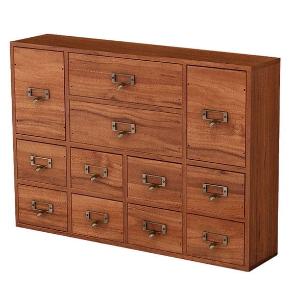 puresly Wooden Apothecary Drawer Cabinet 12 Drawer Card Catalog Organizer