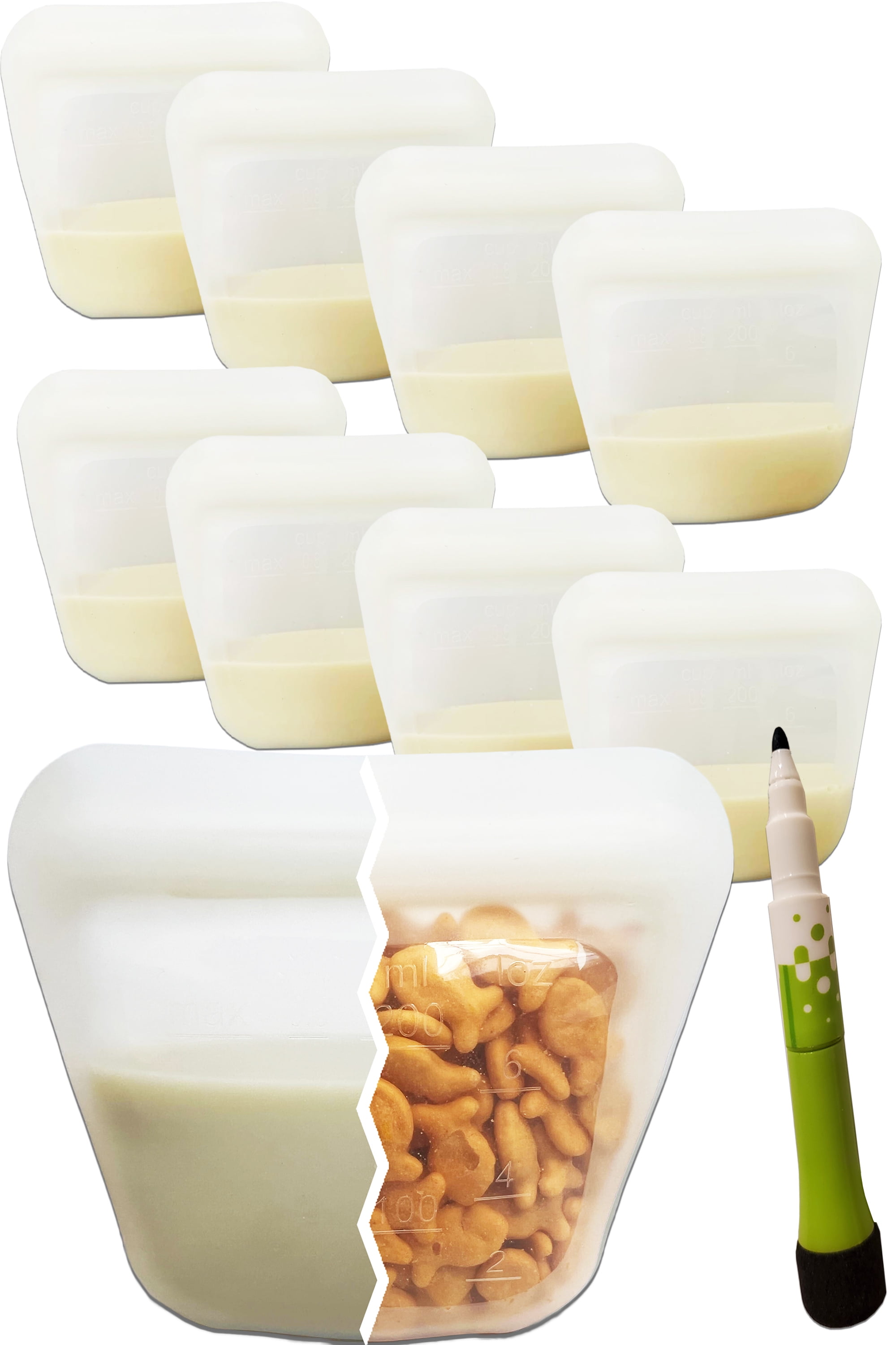 purifyou Platinum Silicone Reusable Breastmilk Bags Snack