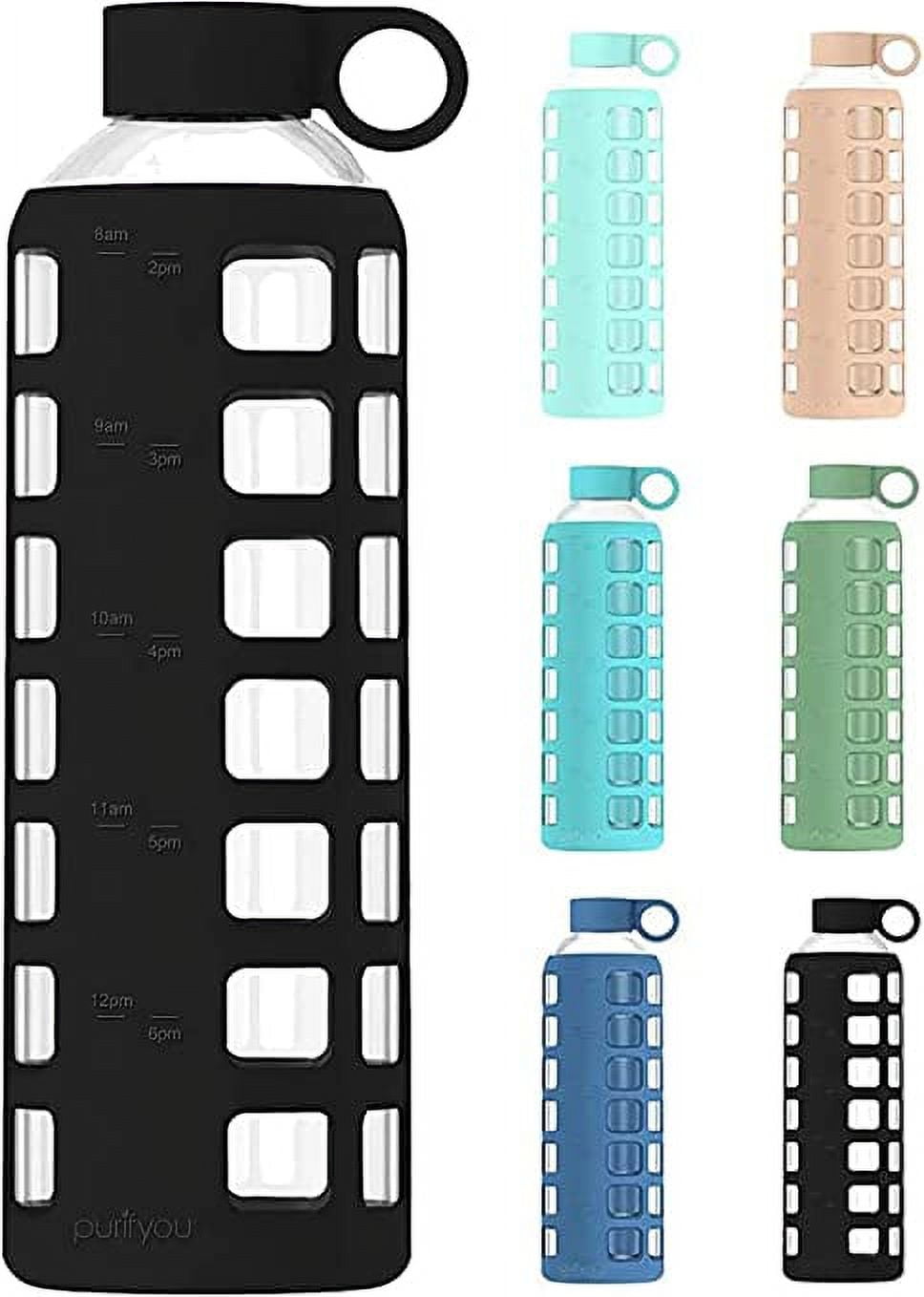 Silicone Glass Water Bottle Sleeves - 6-Pack of Protective Holders 16-18 oz  Capacity - Anti-Slip Protection for Beverage Containers - Insulating