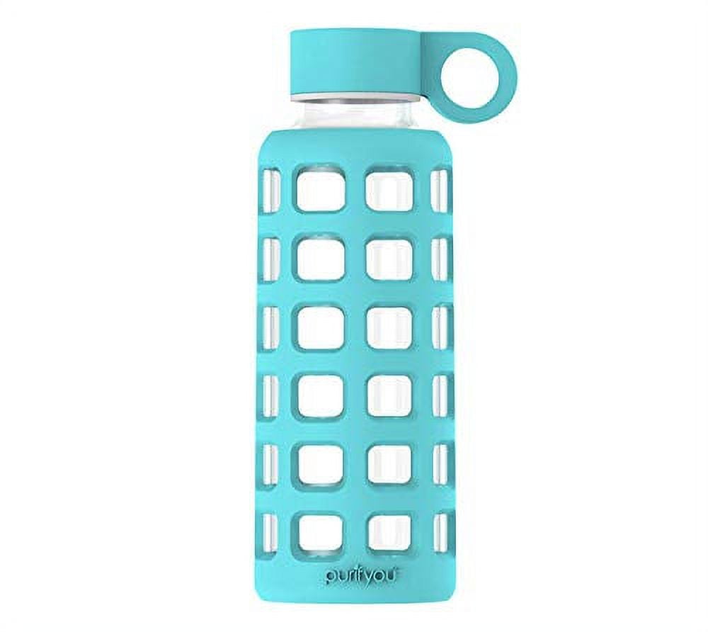 purifyou Premium 40/32 / 22/12 oz Glass Water Bottles with Volume & Times  to Drink, Silicone Sleeve & Stainless Steel Lid Insert, Reusable Bottle for  Fridge Water, Juice (40oz Chinese Porcelain) - Yahoo Shopping