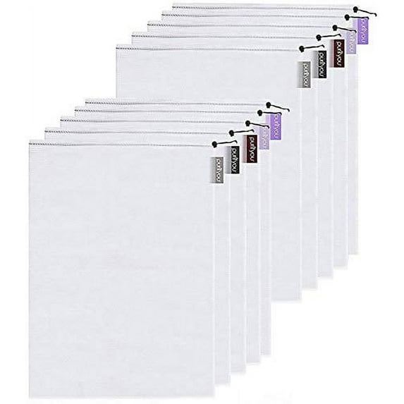 purifyou Premium Reusable Mesh/Produce Bags, Set of 10 Extra Large, Superior Double-Stitched Strength, with Tare Weight on Tags | Lightweight, See-Through