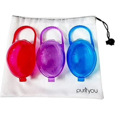 purifyou PurePouch BPA-Free Pacifier and Nipple Shield Cases - Set of 3 Girl | Case for Diaper Bag & Stroller | Pacifier Box for Travel | Keeps Baby’s Binkies Clean and Accessible
