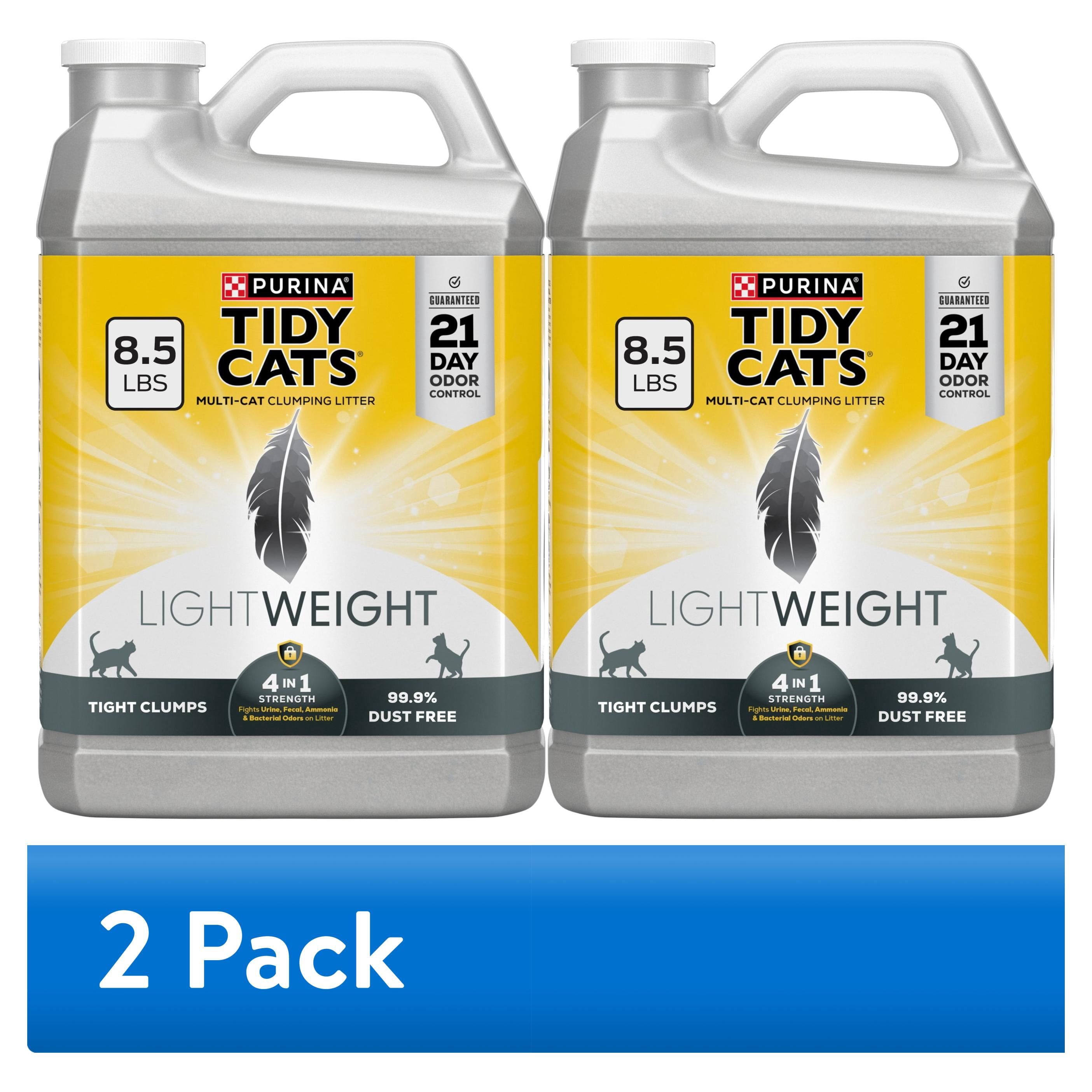 (2 pack) Purina Tidy Cats 4-In-1 Strength LightWeight Cat Litter, Floral Scent, 8.5 lb Jug
