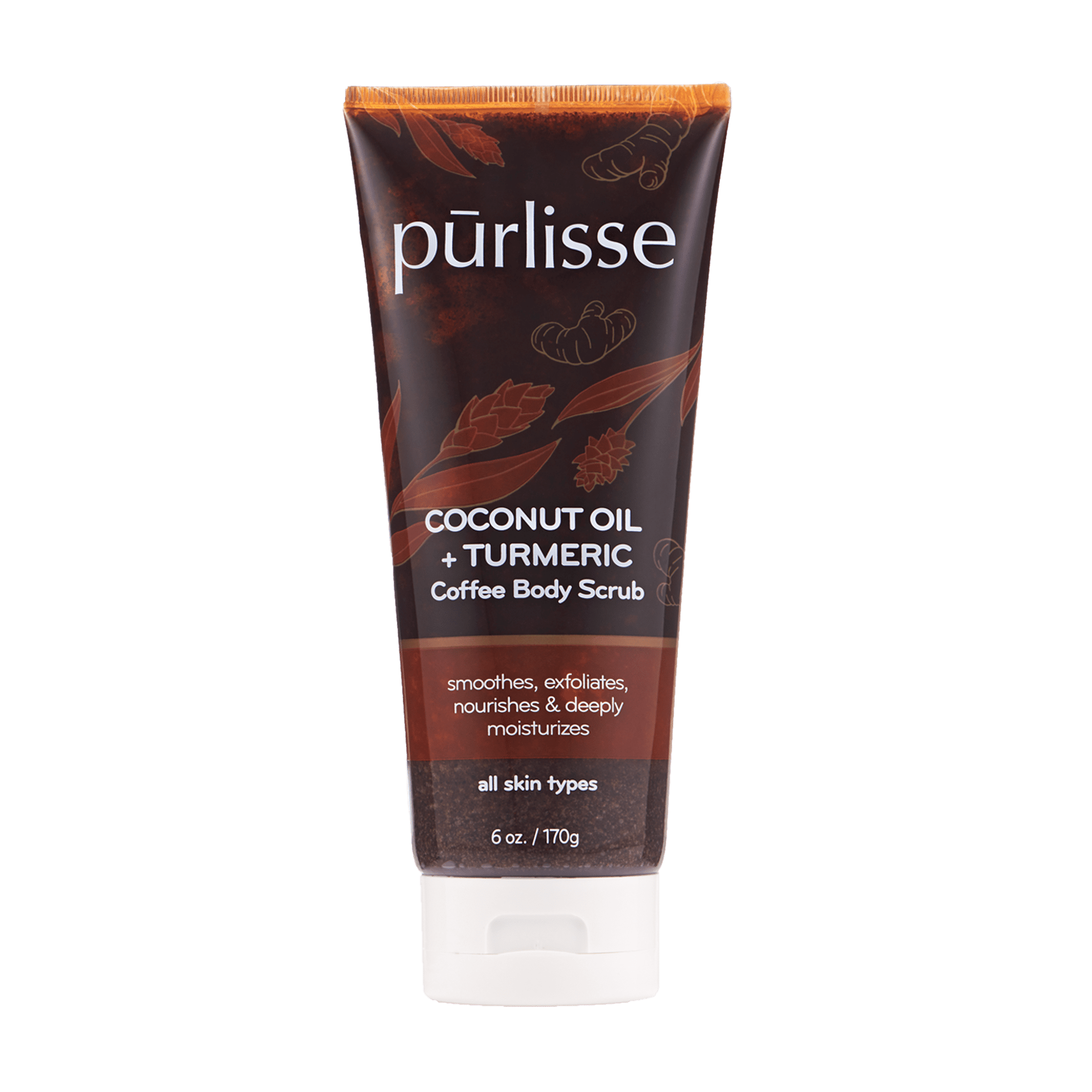 purlisse Coconut Oil Coffee + Turmeric Coffee Body Scrub Crueltyfree