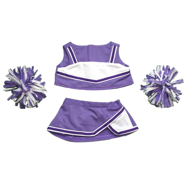 purple and white cheerleader teddy bear clothes fits most 14
